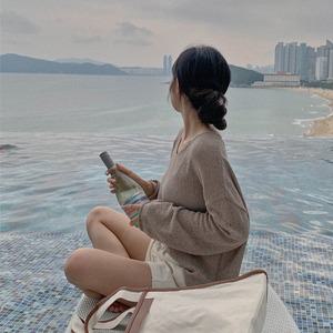핫핑 루즈부클 썸머 긴팔니트티