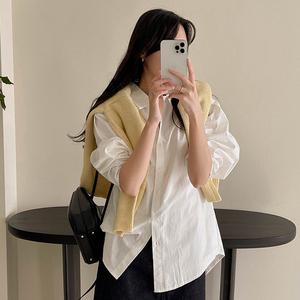 [코코블랑] 베이 핀턱 루즈핏 셔츠