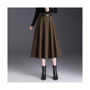 로타 여자 스커트 정장 모직 A라인 추동 하이웨스트 주름 슬림 미디 리카4