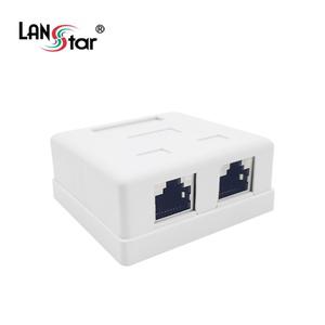 LANstar STP Cat.6 노출형 아울렛 박스 2포트 LS-WP162S