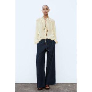 매장정품 자라 ZARA 플리츠 와이드 팬츠 2949028405 1804713