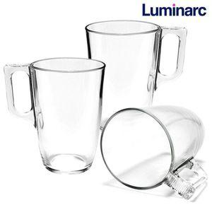내열강화 손잡이 유리컵 320ml 3P 물잔 아이스커피잔