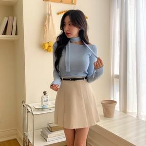[하프클럽/]여자 허리 벨트 플레어 베이직 페미닌 미니스커트