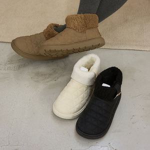 삿포로방한부츠 털안감 할머니 패딩 누빔 미니플랫폼 낮은굽2.5cm 볼9 논슬립 숏