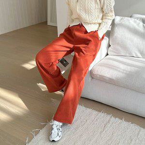 [리빌모아]겨울 여자 기모 코듀로이 밴딩 와이드 바지 SDW-PTW-SSD231021W