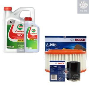 포터2 22년이전 디젤 캐스트롤 GTX 5W30 7L 엔진오일+필터 세트 1188-2084