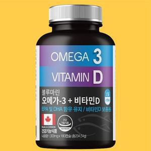 멸치 연어 정어리 어종 캐나다 180캡슐 오메가3 비타민D 혈행개선 EPA DHA 합 1200mg