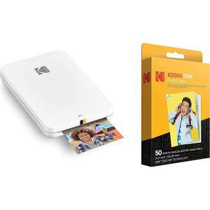 KODAK Step 슬림 인스턴트 모바일 포토 프린터 2x3인치 프리미엄 Zink 용지 50시트 iOS 및 안드로이드 장치