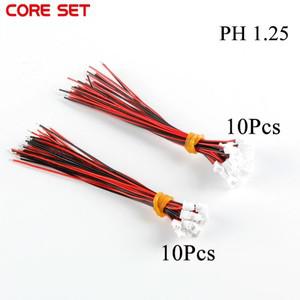 커넥터 마이크로 JST PH 125 2 핀 암수 플러그 커넥터 와이어 케이블 포함 100mm 28AWG 10 쌍