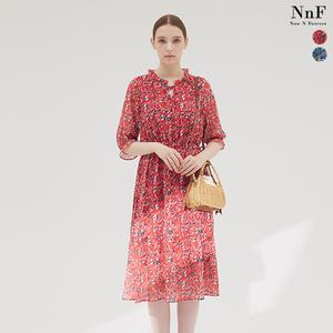 NNF 썸머 플라워 쉬폰 원피스