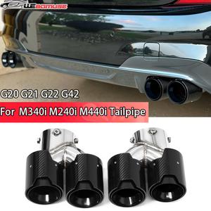 배기음튜닝 머플러 BMW 호환 G20 G21 M340i G22 M240i G42 M440i M 성능 배기 스테인레스 스틸 팁 노즐 용