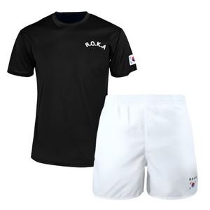 [SET] 로카티 ROKA 코리아아미 반팔티(블랙)+태극기반바지(화이트) 세트