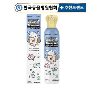 펫생각 천연 저자극 고양이 강아지 샴푸 300ml 이지클렌징 버블 펫 각질 비듬 세정제