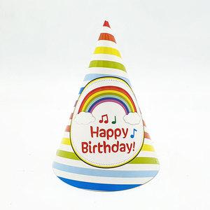 무지개 Happy Birthday HBD 레인보우 고깔 생일 파티 용품 모자 해피버스데이 꼬깔