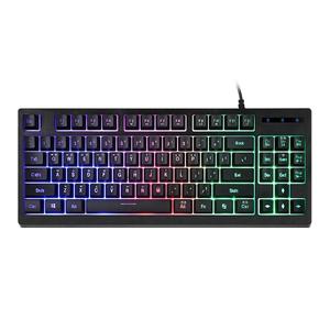 앱코 HACKER K150 텐키리스 레인보우 LED 게이밍 멤브레인