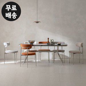 [벤티스가구]뮤덴 포세린 세라믹 6인용 식탁세트 주방 수입 고급 인테리어(1800/아트블랙)