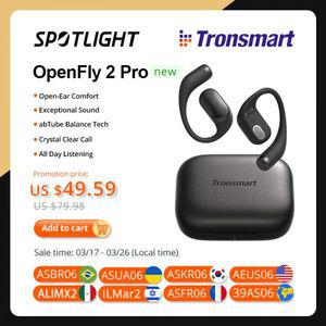 귀걸이이어폰 귀안아픈 Tronsmart OpenFly 2 Pro 이어폰 40H 재생 SoundPulse Sound Balance 오픈 이어 블