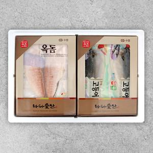[제주수협] 고급 옥돔+고등어 혼합세트 1.29kg(옥돔230gx3미+고등어600gx1팩) / 부직포포장