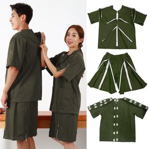 신화가운 신화가운 지퍼형 찍찍이 트임있는 환자복 기능성환자복 한의원 정형외과 물리치료 도수치료복