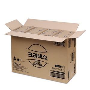 크리넥스 드라이셀 핸드타올 F250 스마트 250매 X 20밴드 5000매입 47225 화장실 페이퍼타올