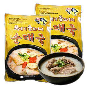 선미식품 뚝배기 통도야지 순대국 600g 2개 (WFHL87Y)