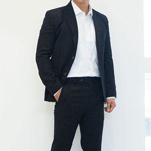 [엄지척]클래식 기본 스트라이프 사계절 세미정장 수트 세트
