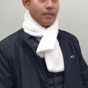 넥워머 부드러운 목도리 머플러 인조 구멍 털 고리