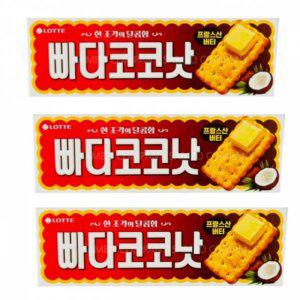 롯데 100g 빠다코코낫 3개 롯데과자 비스킷 롯데 스낵