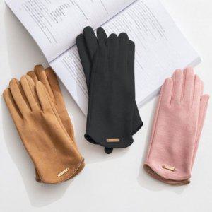 남녀 스마트폰 데일리 인조가죽 터치 보온 장갑 기모