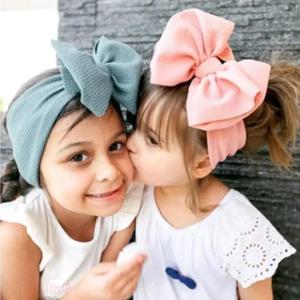 패션 수제 Bowknot 탄성 와이드 헤어 밴드 유아 솔리드 컬러 큰 활 머리띠 아기 소녀 모자를 쓰고 있죠 휴일 선물
