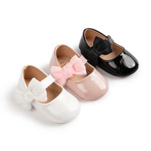 봄 여름 신생아 아기 소녀 신발 Bowknot 고무 단독 Anti-Slip 첫 워커 유아 성능 댄스 아기 신발 소녀를위한