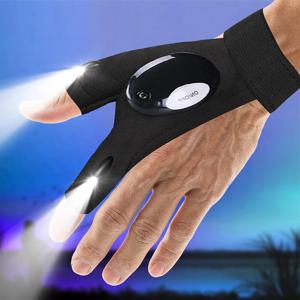 LED 손가락 손전등 야외 낚시 장갑 토치, 손가락없는 장갑, 캠핑 하이킹 작업 생존 구조 조명, 신제품