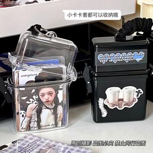 포토 카드 보관 상자 Kpop 아이돌 사진 카드 홀더 상자 Kawaii 앨범 케이스 컨테이너 휴대용 카드 슬리브 보관 상자