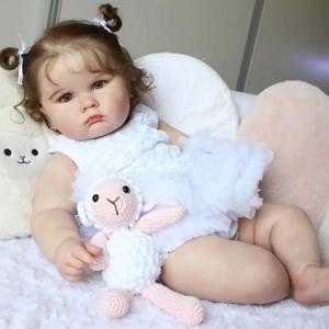 BZDOLL 현실적인 60cm 24인치 부드러운 실리콘 다시 태어난 아기 인형 3D 페인팅 피부와 혈관 정맥 수제 소녀 생일 선물