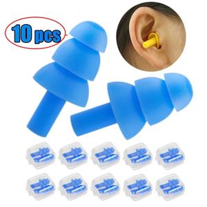 10pcs 부드러운 실리콘 귀마개 방수 수영 귀 플러그 재사용 가능한 소음 감소 잠자는 귀 플러그 청력 보호기
