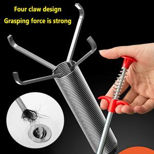 60cm 스프링 파이프 준설 도구, 배수 뱀, 배수 클리너 스틱 방해물 제거제 KitchenBending 싱크 도구 용 가정용 청소