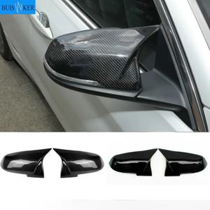 1 쌍 측면 후면 윙 미러 커버 캡 BMW 1 2 3 4 시리즈 F20 F30 F31 F32 F34 F36 E84 2014 -2018 ABS 광택 블랙
