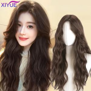 XUTYE 가발 여성용 긴 머리 풀 헤드 세트 천연 합성 헤어 워터 리플 데일리 풀 탑 가발 세트
