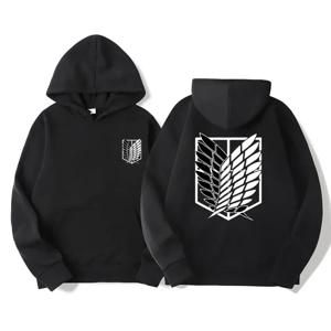 타이탄에 대한 공격 애니메이션 패턴 프린트 까마귀 남성 여성 streetwear 풀오버 하라주쿠 shingeki no kyojin 스웨트 루즈 통기성