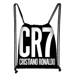 축구 스타 어린이 프린트 드로스트링, 쇼핑 가방, 남성 여성 축구 스포츠 체육관, R-RonaldoS CR7 스토리지 요가 배낭