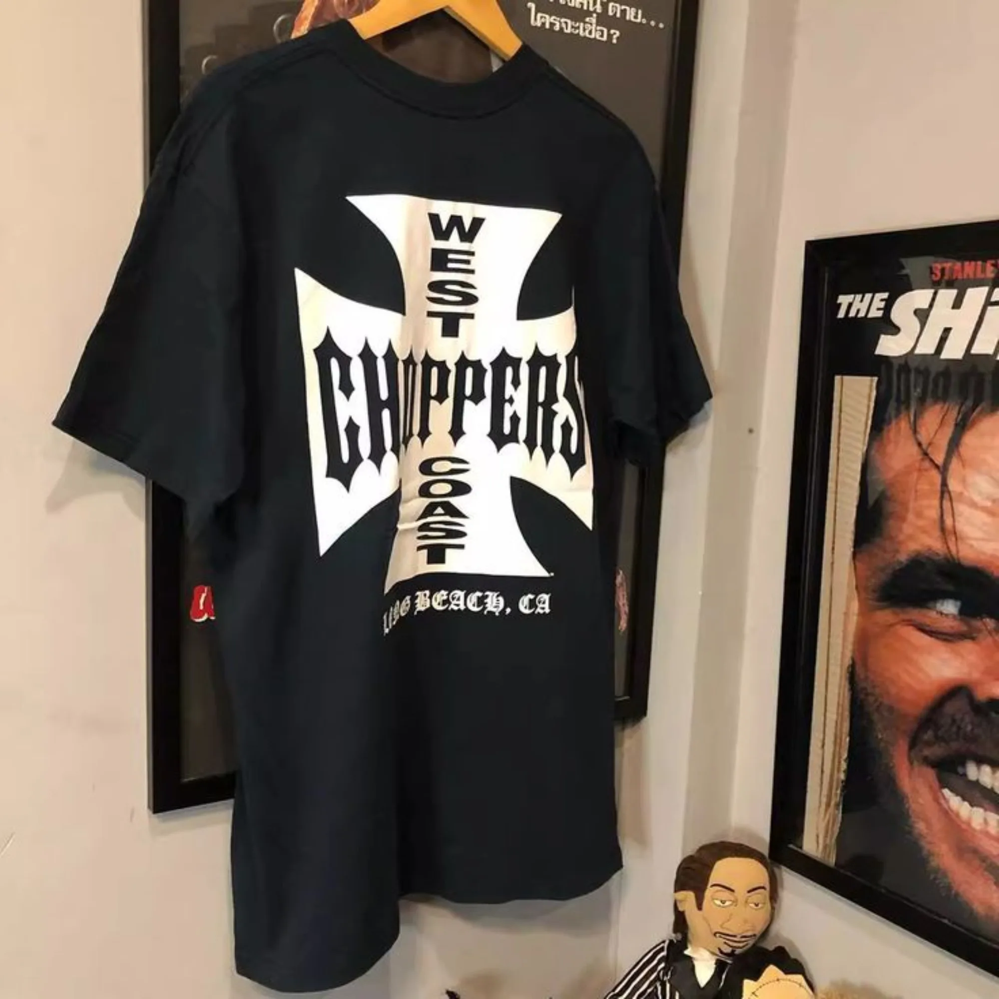 West Coast Choppers 크로스 프레임 프린트 Tshirt 남성 힙합 streetwear 오버 사이즈 티셔츠 패션 티셔츠 남성용 양털 반팔
