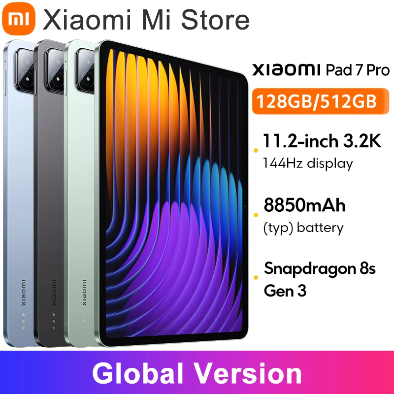 글로벌 버전 샤오미 패드 7 프로, HyperAlC 144Hz, 스냅드래곤 8s Gen 3 모바일 플랫폼, 8850mAh 돌비 애트모스