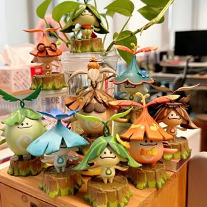 재고 있음 새로운 정품 Genshin 블라인드 박스 Aranara 시리즈 그림 선물 상자 계란 게임 Kawaii 데스크탑 장식품 서프라이즈 소년 장난감 선물