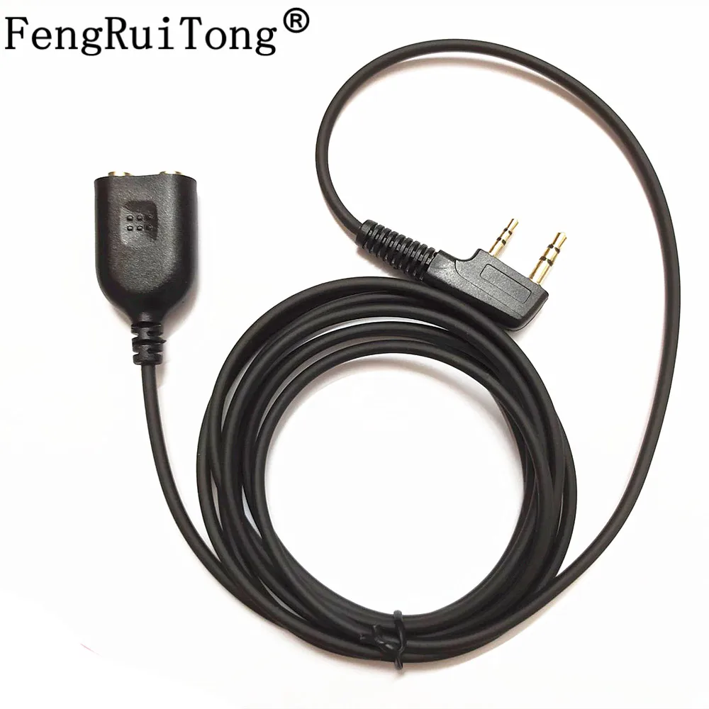Kenwood BaoFeng UV-5R BF-888s 워키토키용 스피커 마이크 헤드셋 이어피스, 암-수 연장 코드 케이블, K 타입 2 핀