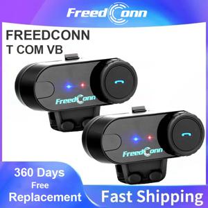 Freedconn 블루투스 헬멧 헤드셋, BT 5.0 오토바이 인터콤 헤드폰, 모터 인터폰, FM 라디오 커뮤니케이터, T Com VB 음악