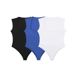 여성용 TRZA-스키니 바디수트, 섹시한 패션, 스퀘어 넥, 민소매, 스냅 버튼, 여성용 플레이슈트, Mujer