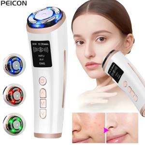 Hifu 얼굴 리프팅 기계 RF 고주파 안티 에이징 얼굴 마사지기, EMS 얼굴 미세 전류, 미니 Hifu 기계