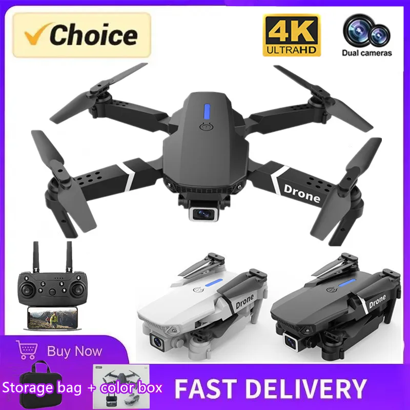 전문 미니 원격 제어 드론 E88 4k HD 공중 카메라 Wifi FPV dronfolding Quadcopter RC 헬리콥터 어린이 장난감 선물