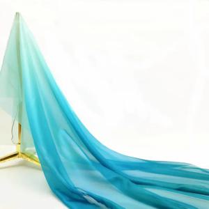 1x1.5m 그라디언트 색상 쉬폰 원단 바느질 댄스 드레스 Hanfu 스카프 의상 DIY Sheer Tissue Shaded Color Stage Fabric