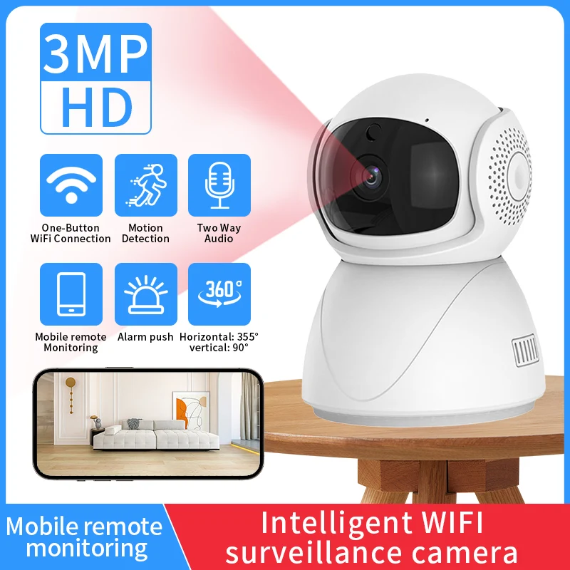 FHD 무선 WIFI 카메라 PTZ IP CCTV 보안 보호 감시 카메라 Google Alexa가 장착된 스마트 자동 추적 베이비 모니터